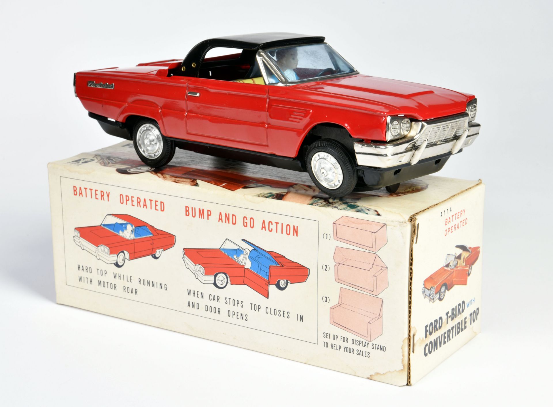 Bandai, Ford Thunderbird, Japan, 28 cm, tin, function ok, box C 2, C 1-