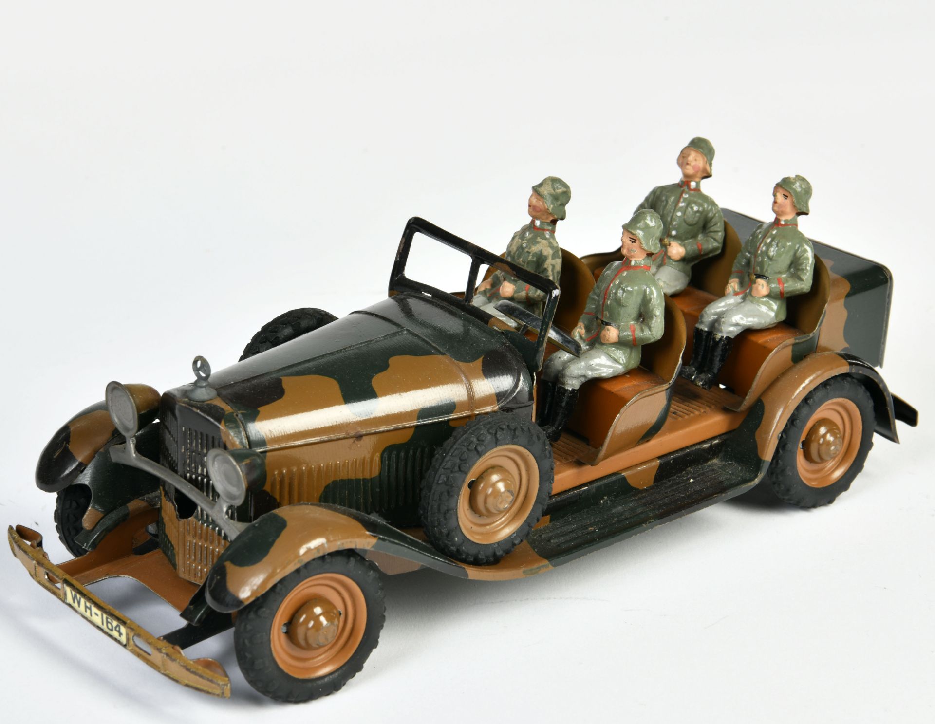 Tippco, Mercedes Kübelwagen, Germany pw, 24 cm, tin, cw ok, min. paint d., 4 men crew, C 1-2