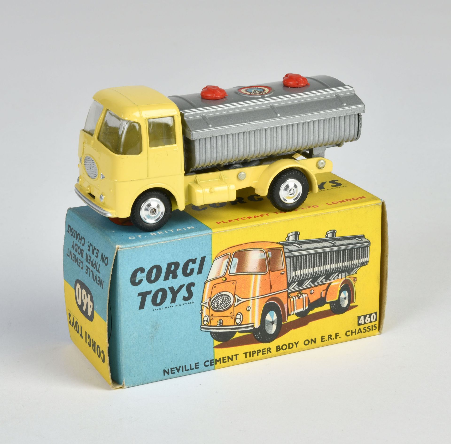 Corgi Toys, 460 Neville Cement, yellow, England, 1:43, diecast, box C 1, with club leaflet, C 1