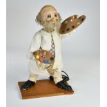 Advertising automaton "artist", moves head and eyes, 60 cm, electric drive ok, traces of age,