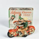 Schuco, motorcycle Curvo 1000, US Z. Germany, 13 cm, tin, cw ok, box C 1-, C 1