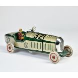 Tippco, racing car, Germany pw, 40 cm, tin, cw ok, bottom side part. refinished, otherwise very good