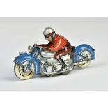 Fischer, motorcycle 207, US Z. Germany, tin, cw ok, 13 cm, paint d., C 2+