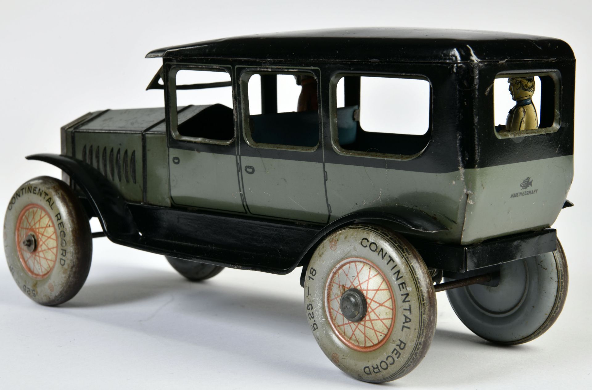Fischer, sedan car, Germany pw, 27 cm, tin, cw ok, paint d., C 2- - Image 2 of 3
