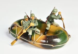 Lineol, Schlauchboot mit 3 Soldaten