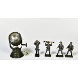 Lineol, 4 aircraft soldiers and searchlight, Germany pw, 7,5 cm, composite, C 1