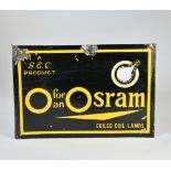 O for an Osram, enamel sign, England, 30s, double-sided, 56x38 cm, paint d., C 2-3