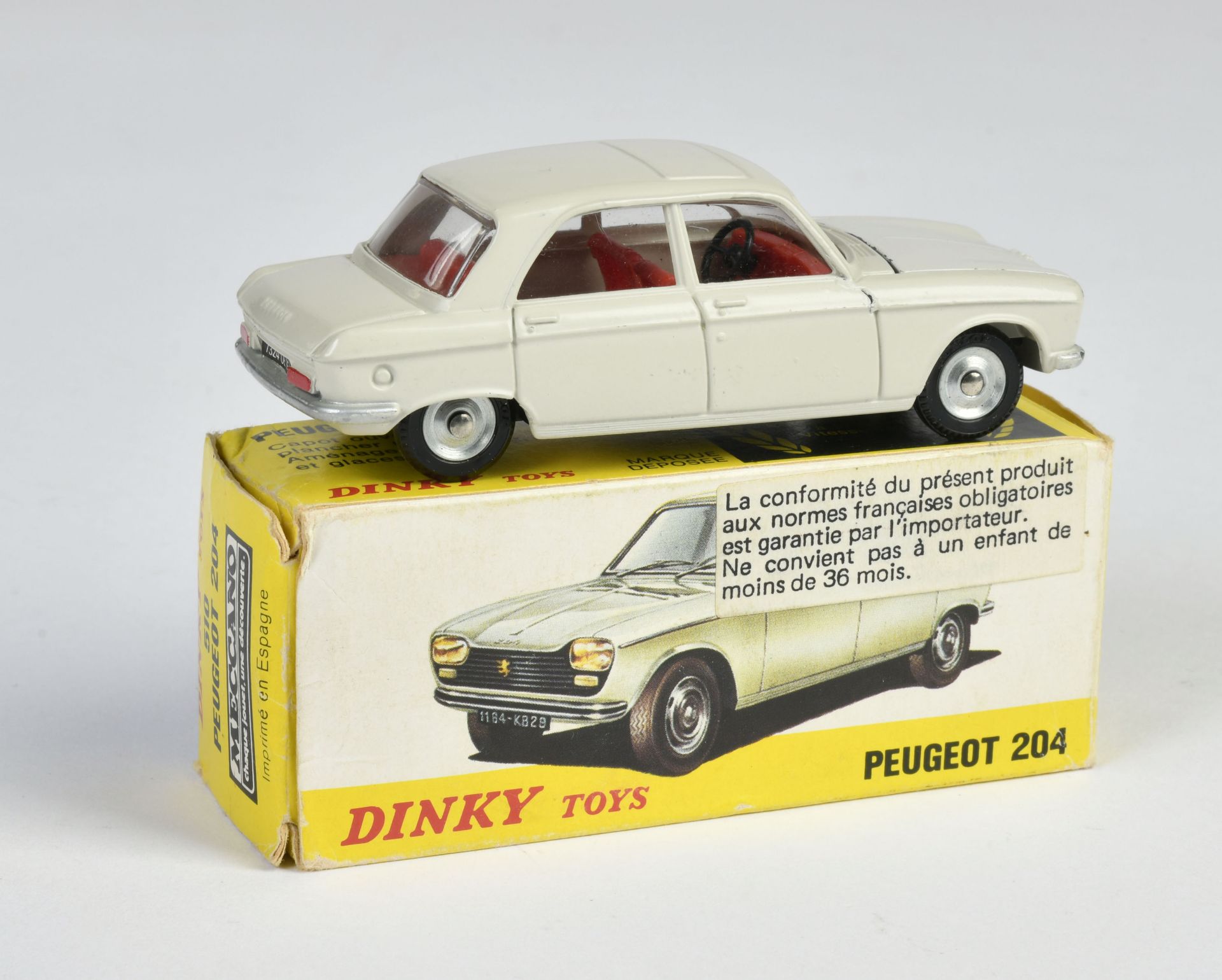 Dinky Toys, 510 Peugeot 204, grey, red Interior, England, 1:43, diecast, box C 2, C 1 - Image 2 of 2
