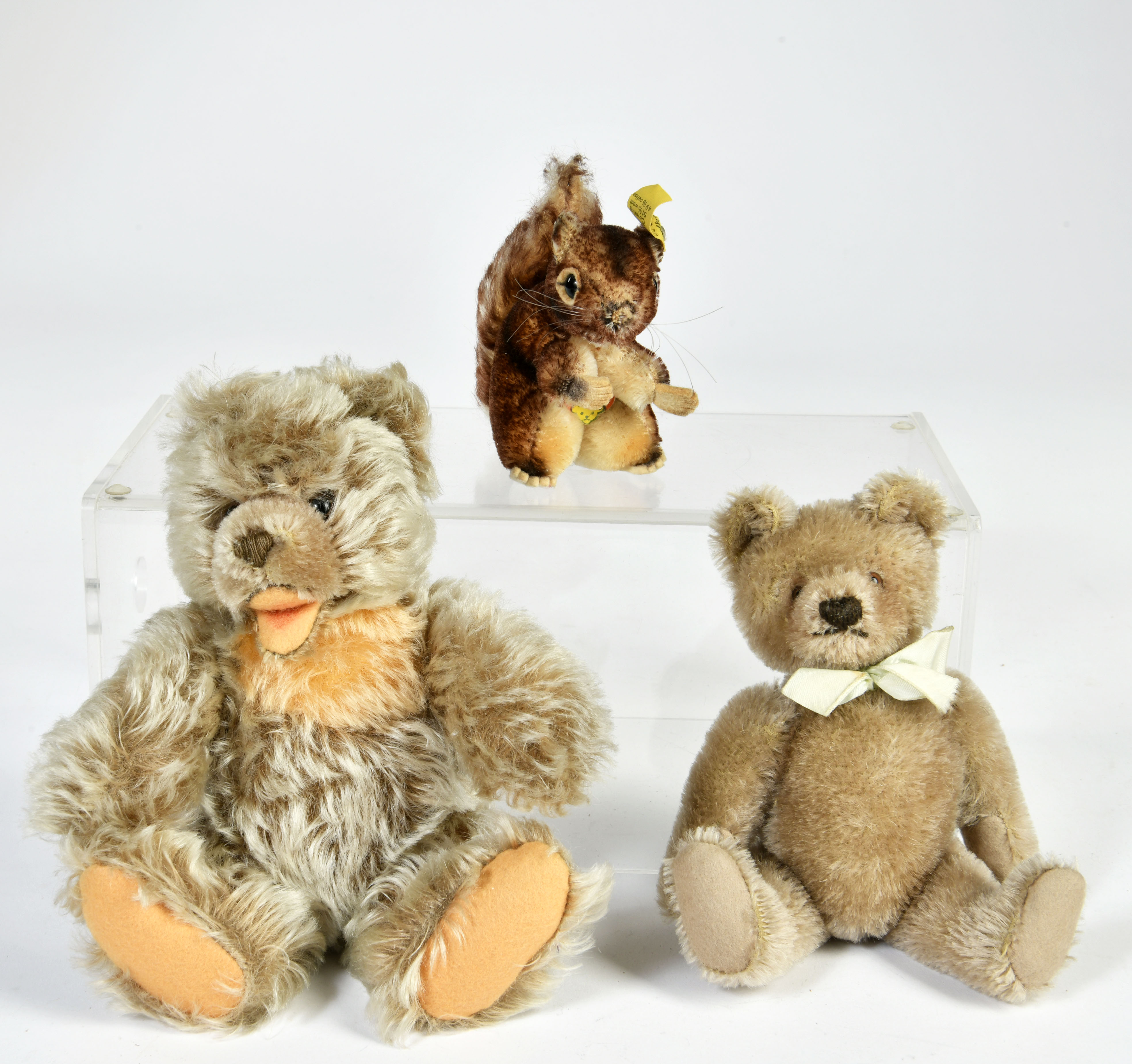 Steiff, 2 bears & squirrel Perri, 18-22 cm, Germany, 60s-80s, C 1-2