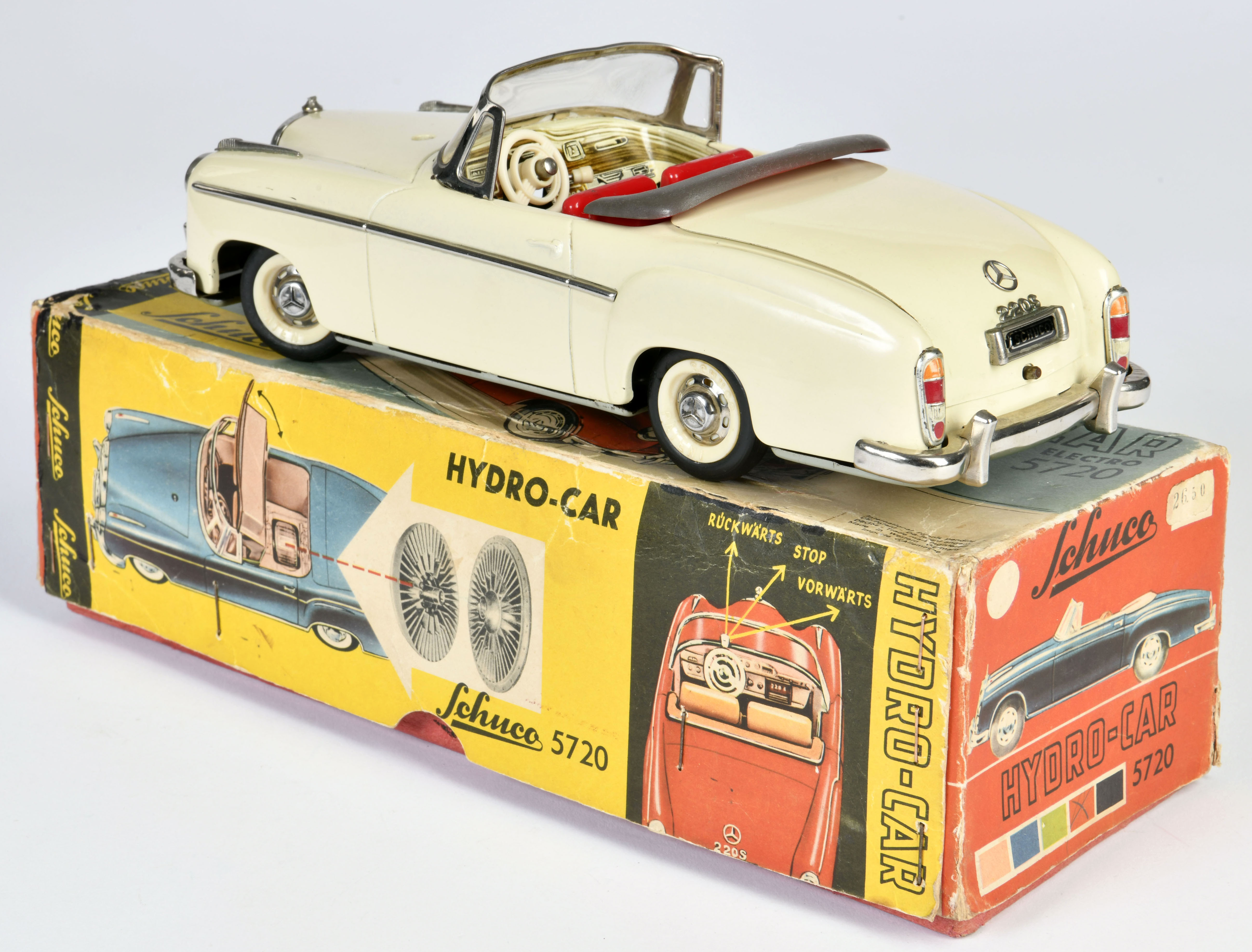 Schuco, Hydro Car, W.-Germany, 25 cm, tin, box C 2, min. paint d., emblem damaged, otherwise C 2+ - Image 2 of 3