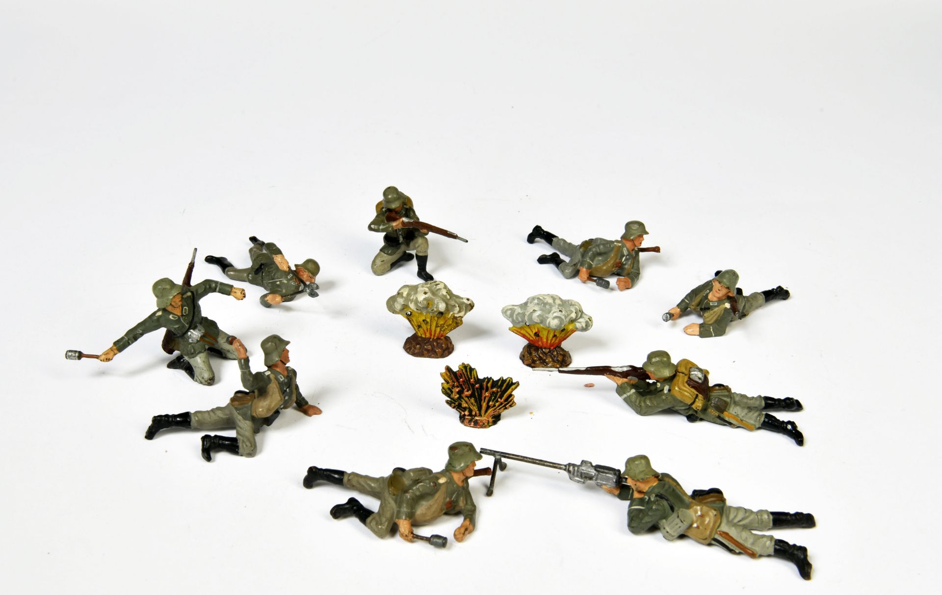 Lineol, fighting soldiers, Germany pw, 7,5 cm, composite, mostly C 1