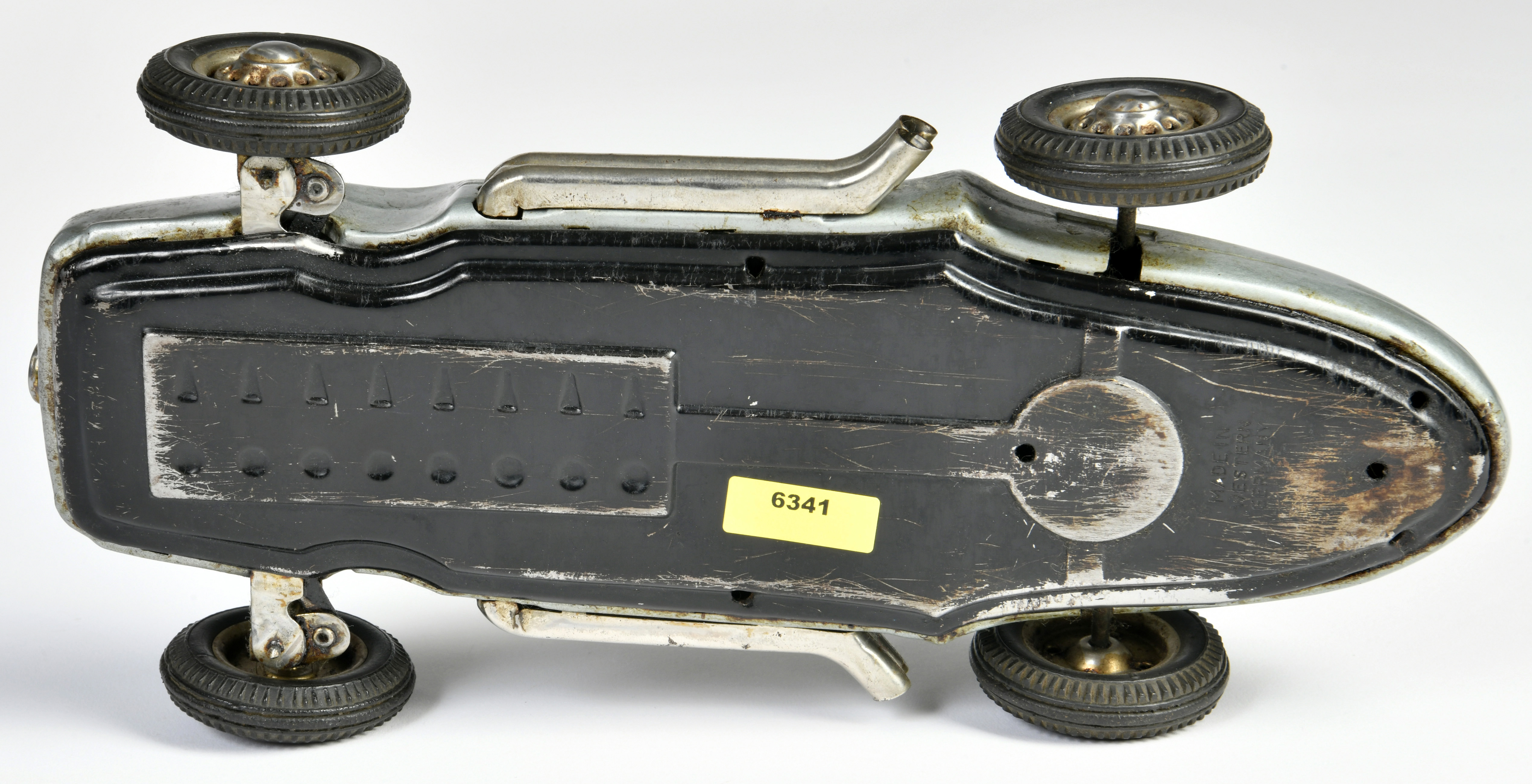 JNF, Mercedes racing car, W.-Germany, 25 cm, tin, friction defective, paint d., C 3 - Image 3 of 3