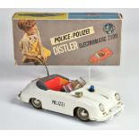 Distler, Porsche Police, Belgium, 27 cm, tin, funct. ok, min. paint d., box C 1-, C 1-2