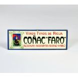 Conac Faro, tin sign, Spain ca. 1900 - 1910, 34x11 cm, C 1