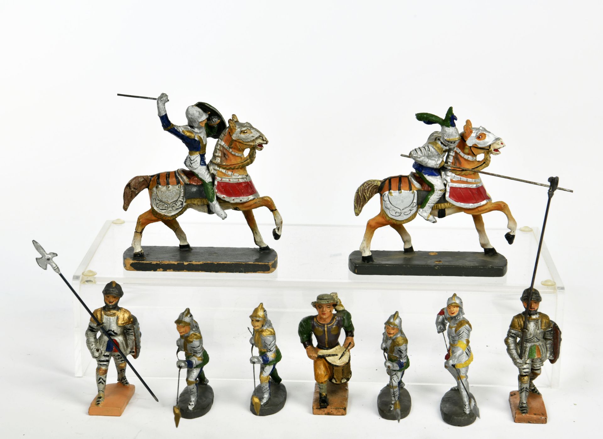 Elastolin, Lineol, bundle knights, Germany pw, 7,5 cm, composite, C 1-2