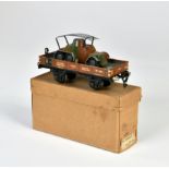 Märklin, transport wagon with armoured scout vehicle, Germany pw, gauge 0, box, paint d., C 2-
