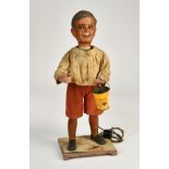 Advertising bobblehead with limber eyes, 60 cm, electric drive ok, cable defective, traces of age,