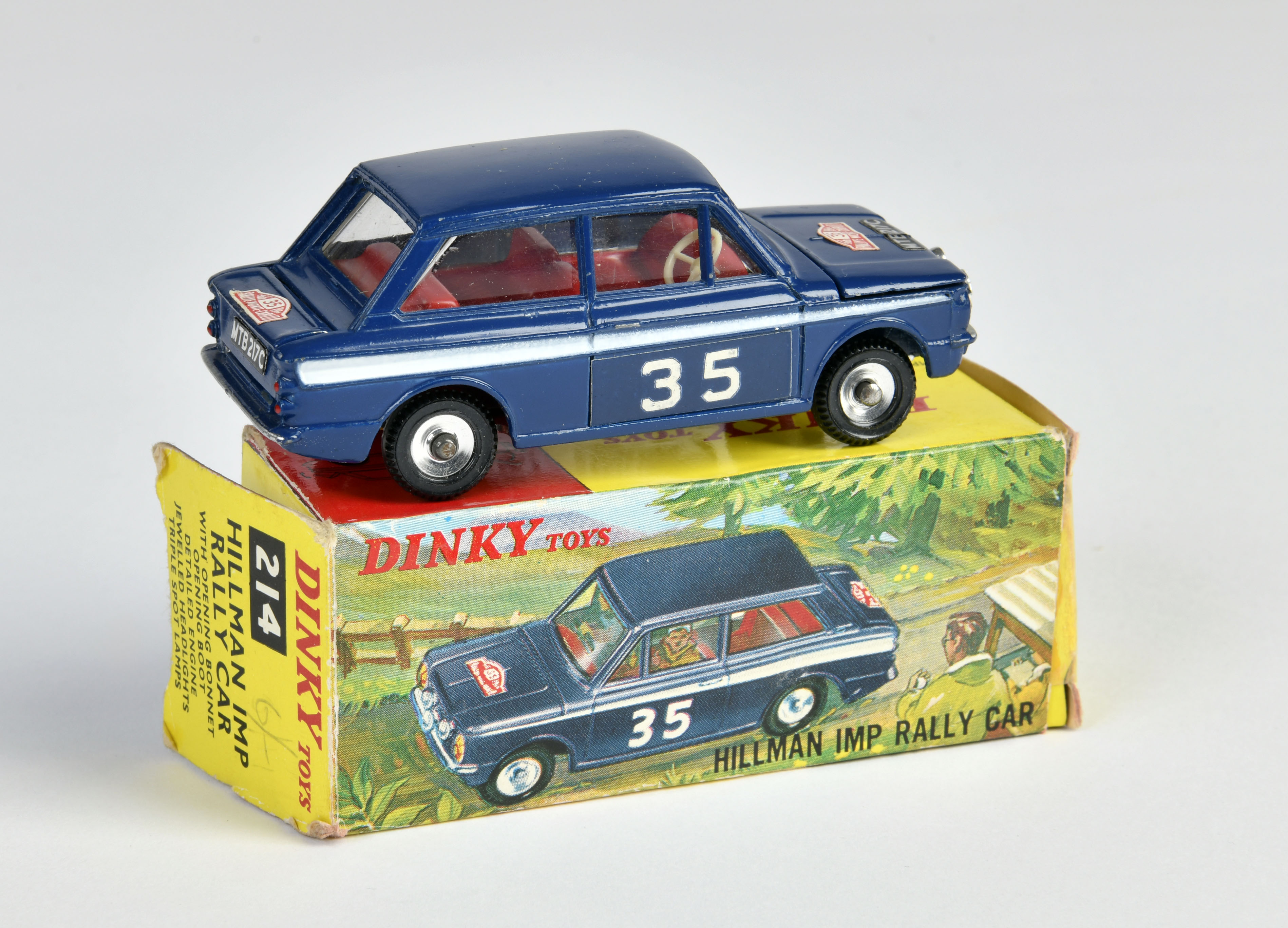 Dinky Toys, 214 Hillman Rally Car, blue, box C 4, C 1 - Image 2 of 2