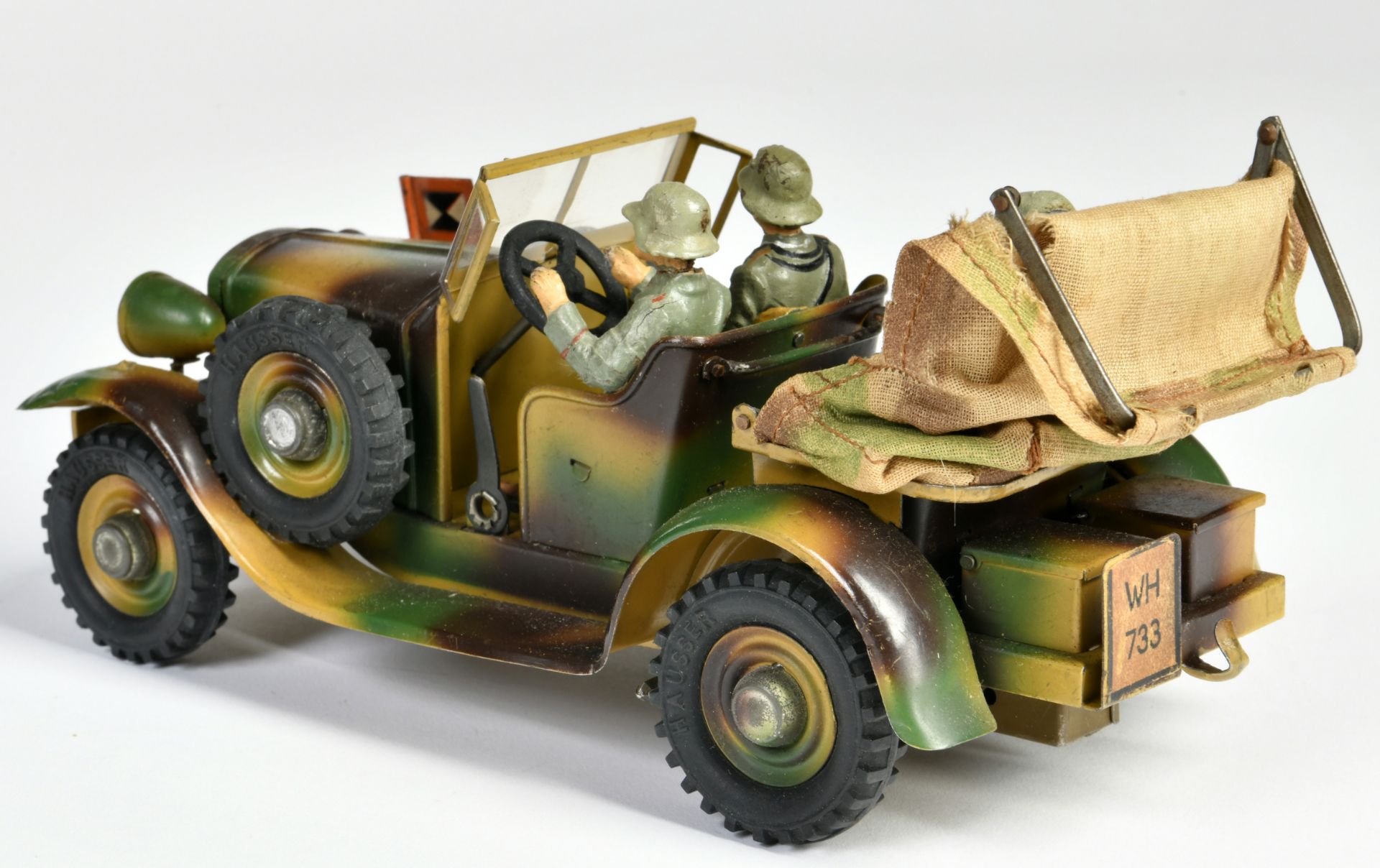 Hausser, bucket car, Germany pw, 21 cm, tin, cw ok, paint d., C 2 - Image 2 of 2