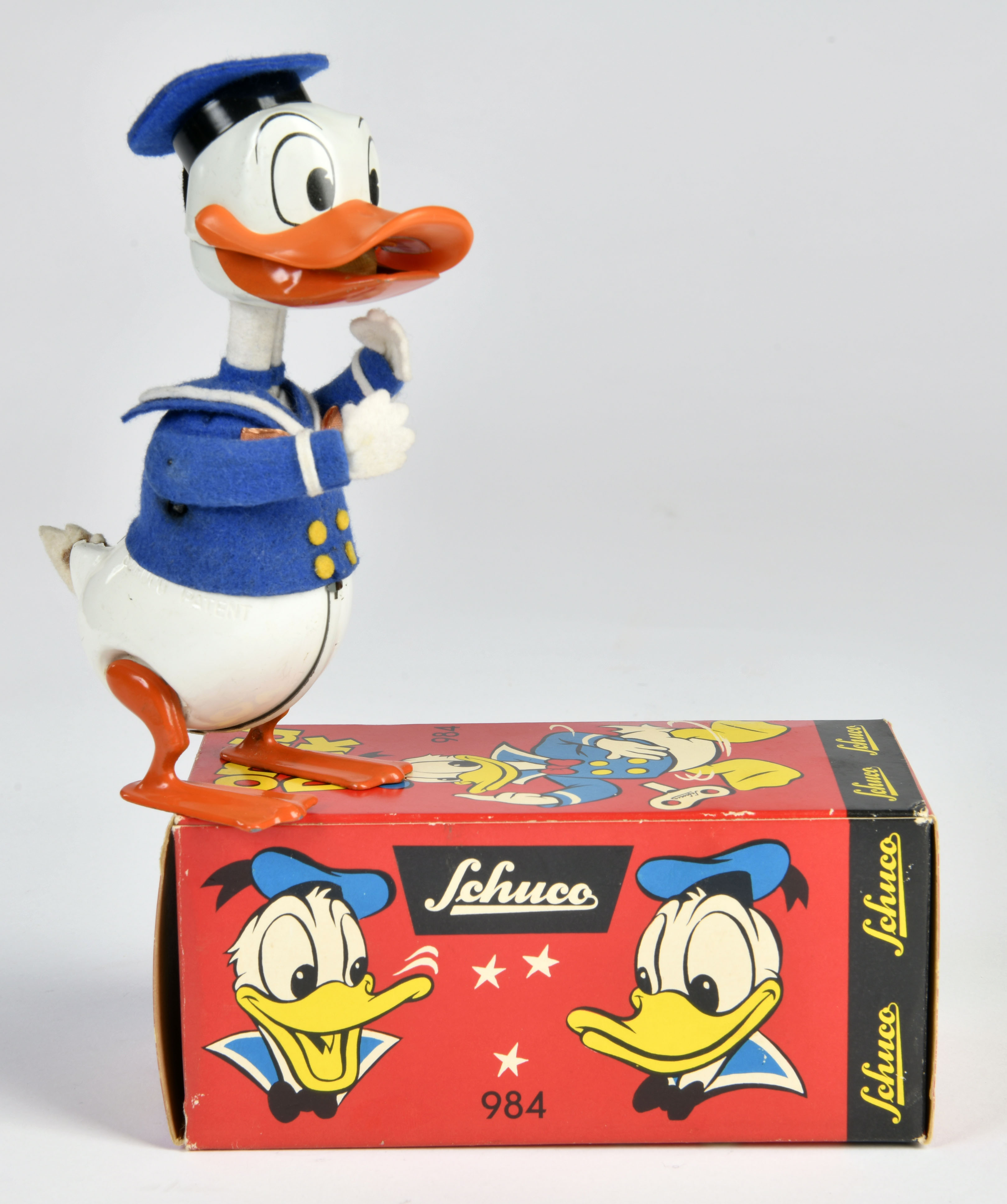 Schuco, Donald Duck 984, W.-Germany, 15,5 cm, mixed constr., cw ok, with voice, box C 1, C 1- - Image 2 of 2