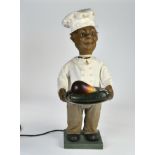 Advertising automaton "cook", bobblehead with limber eyes, electric drive defective, bracket for