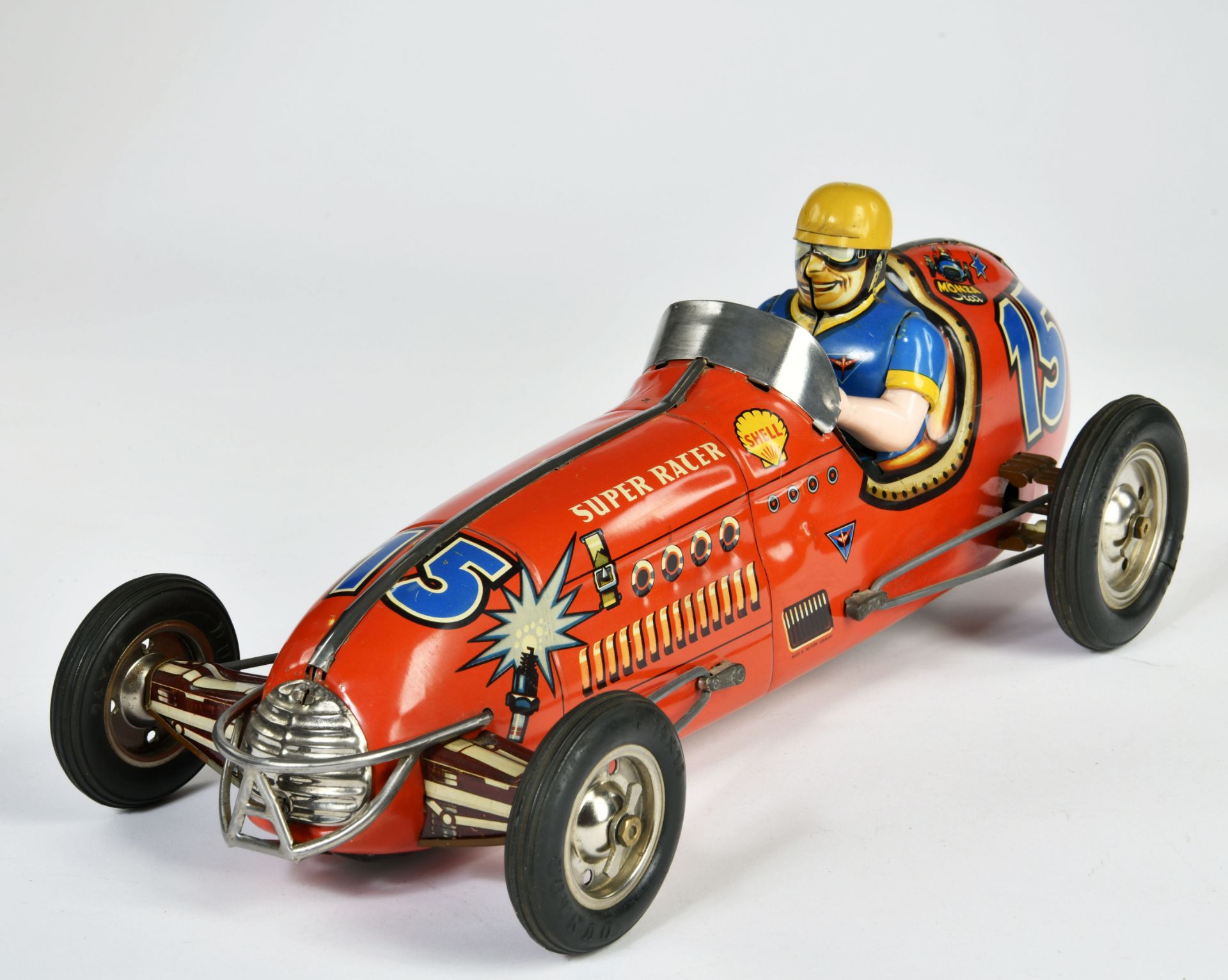 Wüco, Super Racer racing car, W.-Germany, tin, friction ok, 48 cm, C 1.