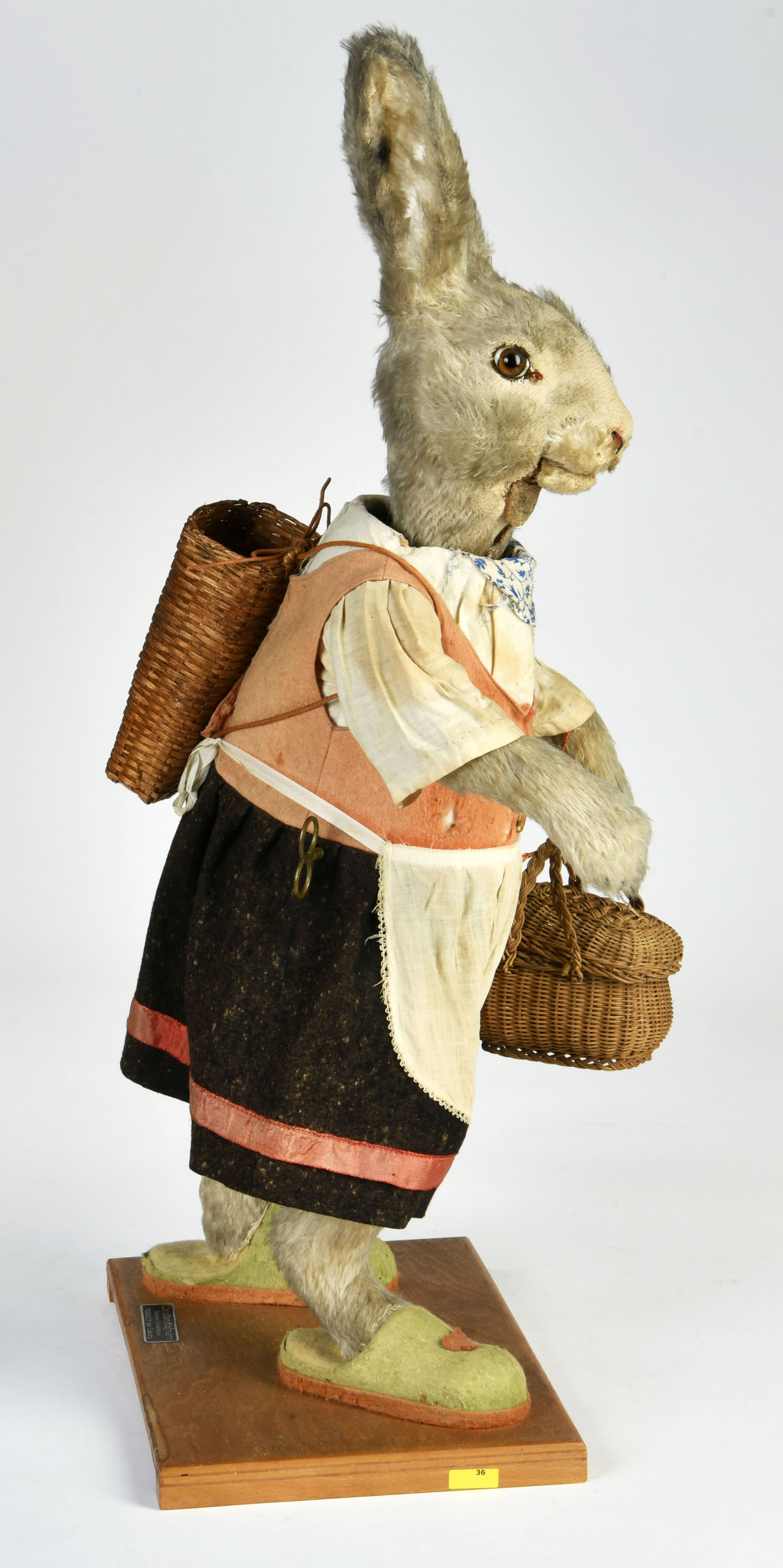 Christian Hofmann, automaton Easter bunny, bobblehead with limber lips, 73cm, cw defective, visually - Image 2 of 2