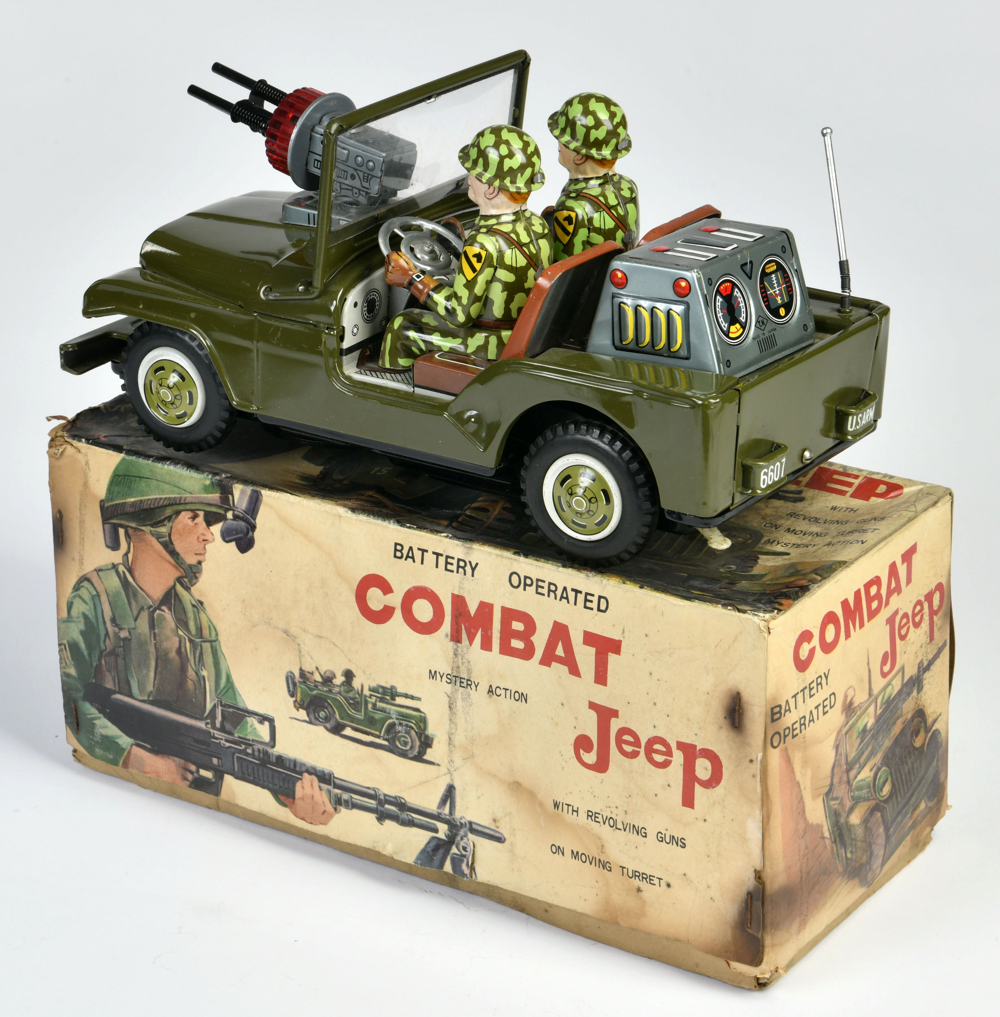 TN Nomura, Combat Jeep, Japan, 27 cm, tin, function ok, min. paint d., box C 3, C 2 - Image 2 of 3
