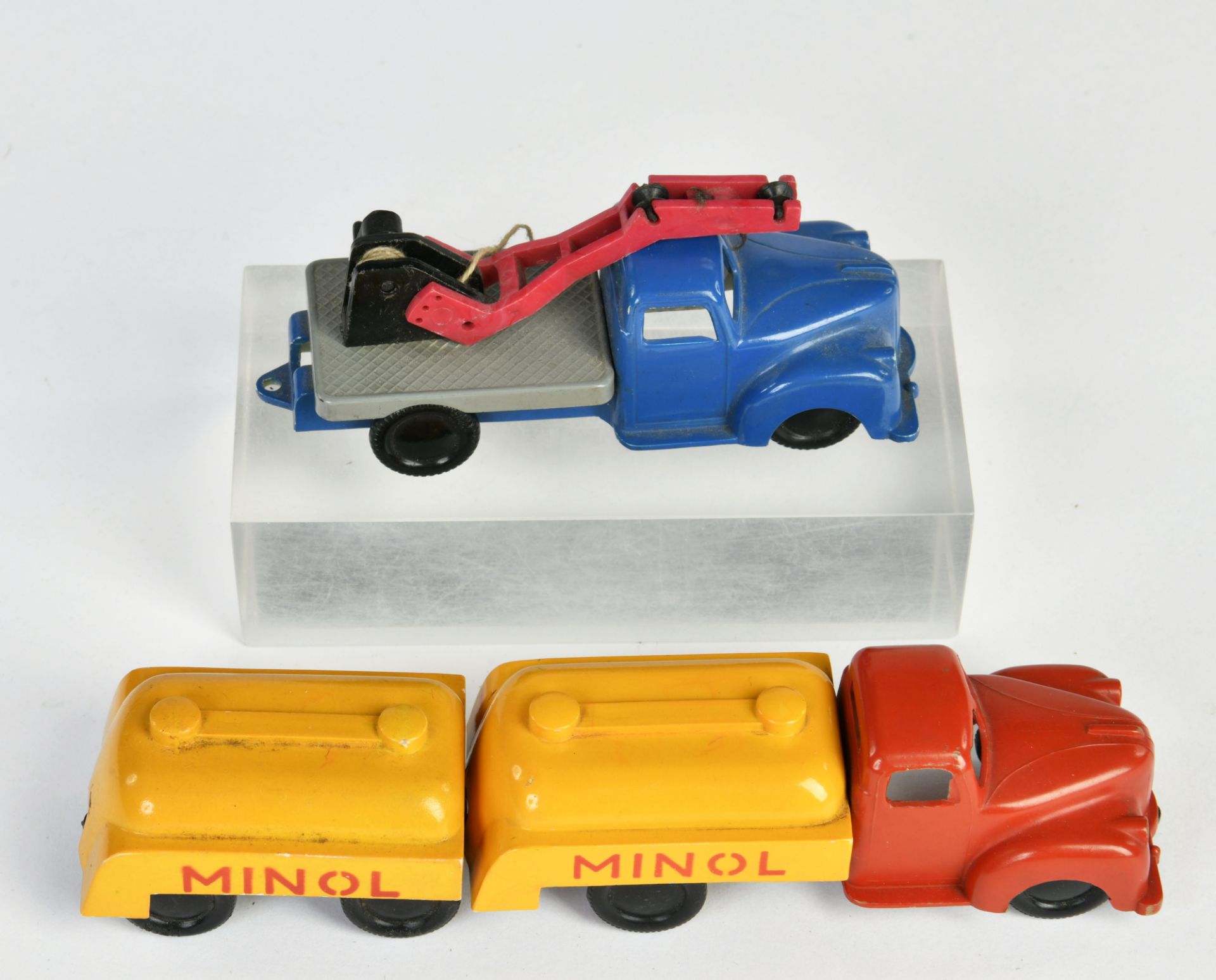 MS, Minol truck and crane wagon, GDR, 10-15 cm, plastic, C 1-2