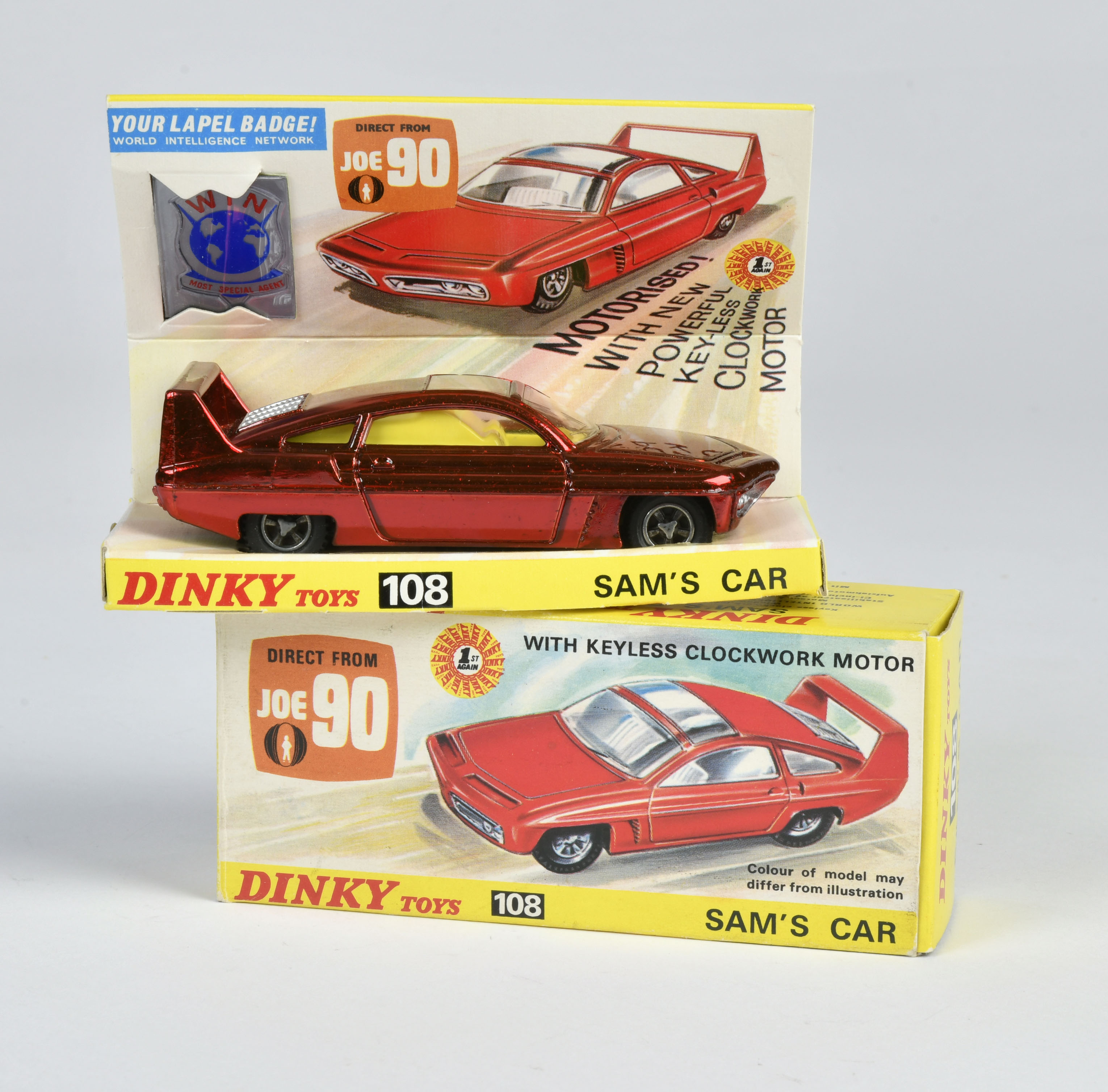 Dinky Toys, 108 Sam´s Car, red, England, 1:43, diecast, box C 1, with information leaflet + badge, C - Image 2 of 2