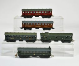 Märklin, 5 Wagen: 2x 343, 344, Schlafwagen, Schlusswagen