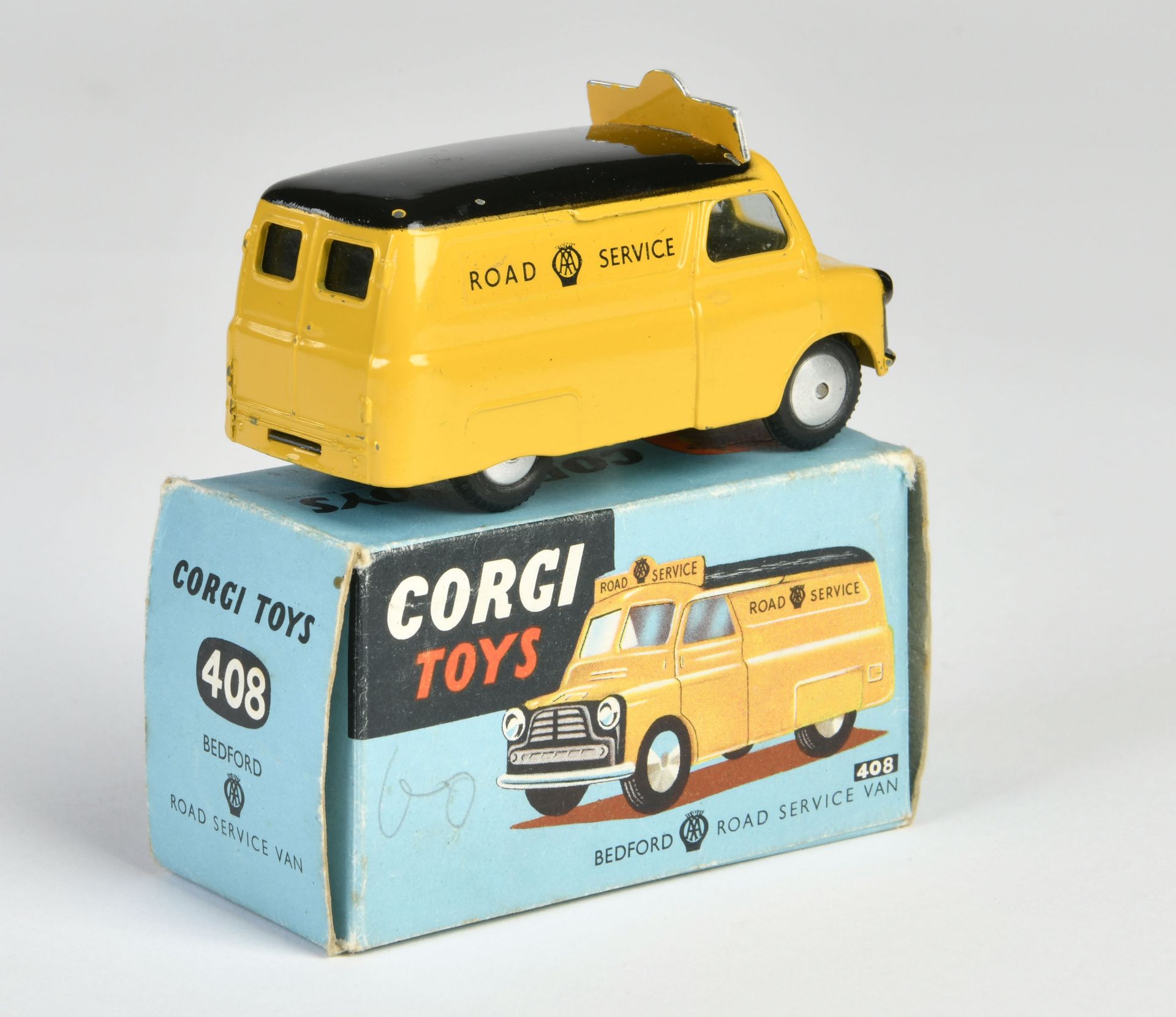 Corgi Toys, 408 Road Service Van, yellow, black, England, 1:43, diecast, box C 1, C 1 - Image 2 of 2