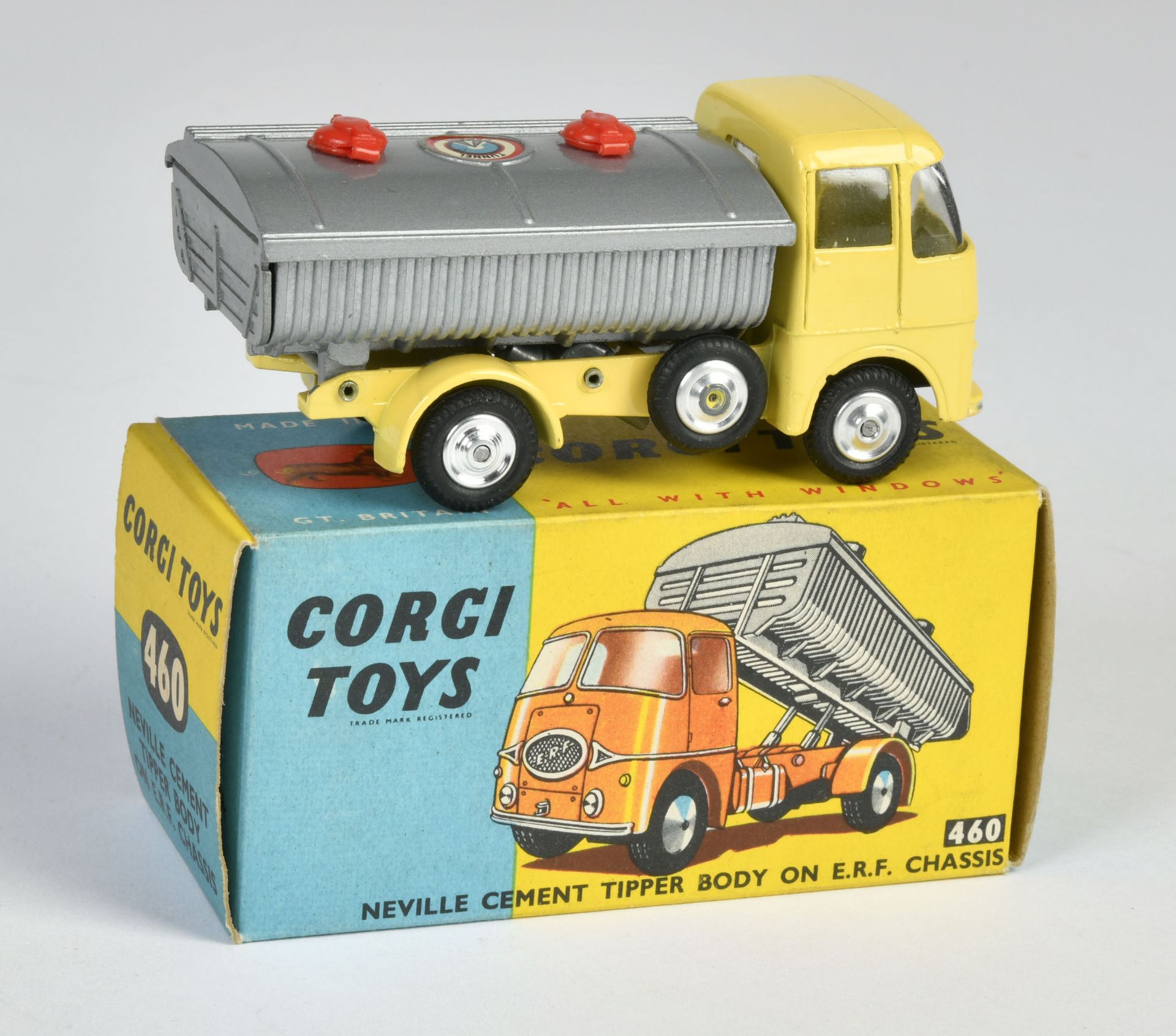 Corgi Toys, 460 Neville Cement, yellow, England, 1:43, diecast, box C 1, with club leaflet, C 1 - Image 2 of 2