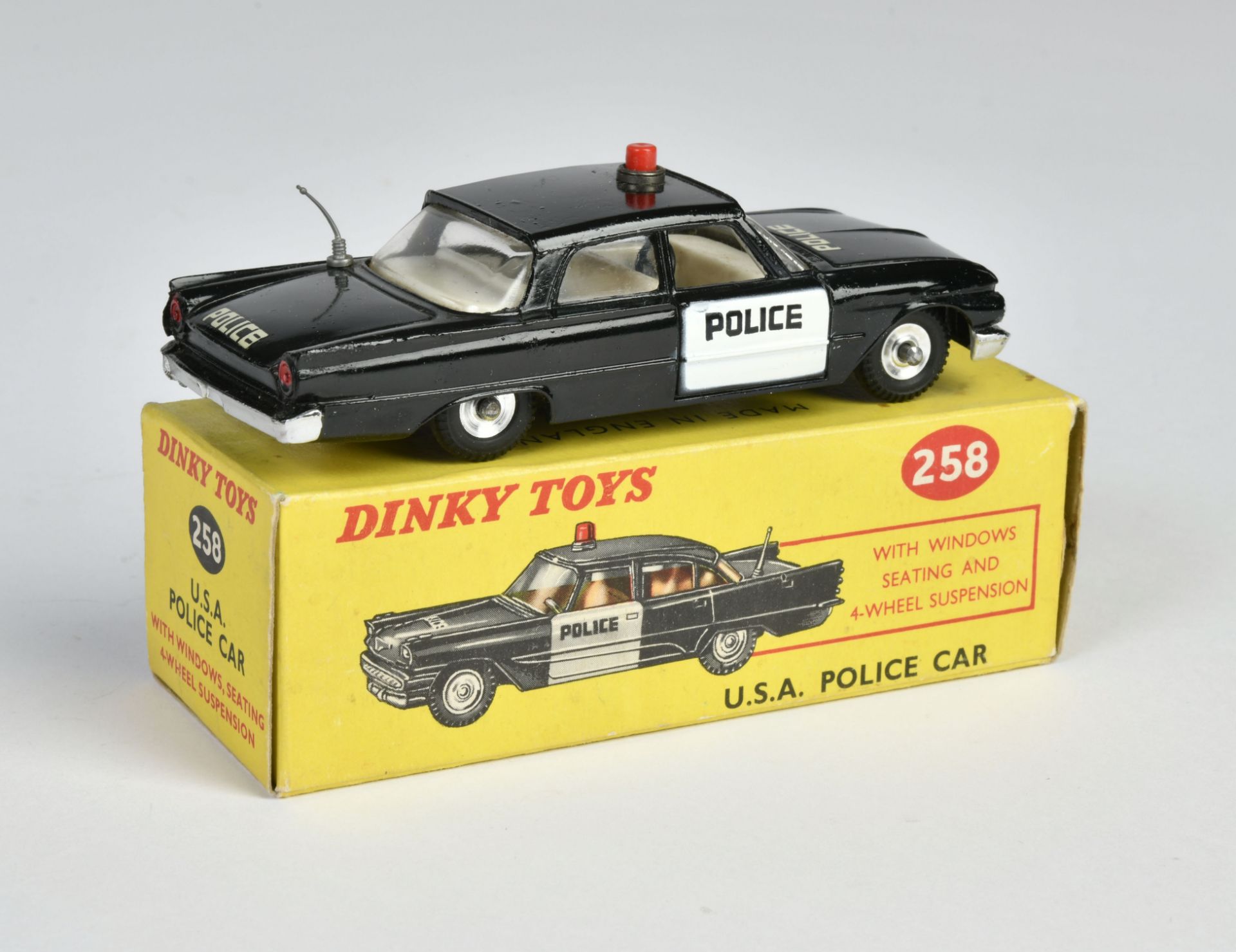 Dinky Toys, 258 Police Car, black, England, 1:43, diecast, box C 2, C 1 - Image 2 of 2