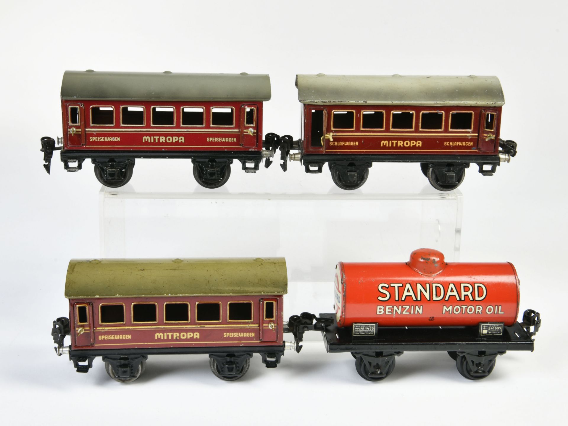 Märklin, 3 Mitropa Wagen & Bub Standard Kesselwagen