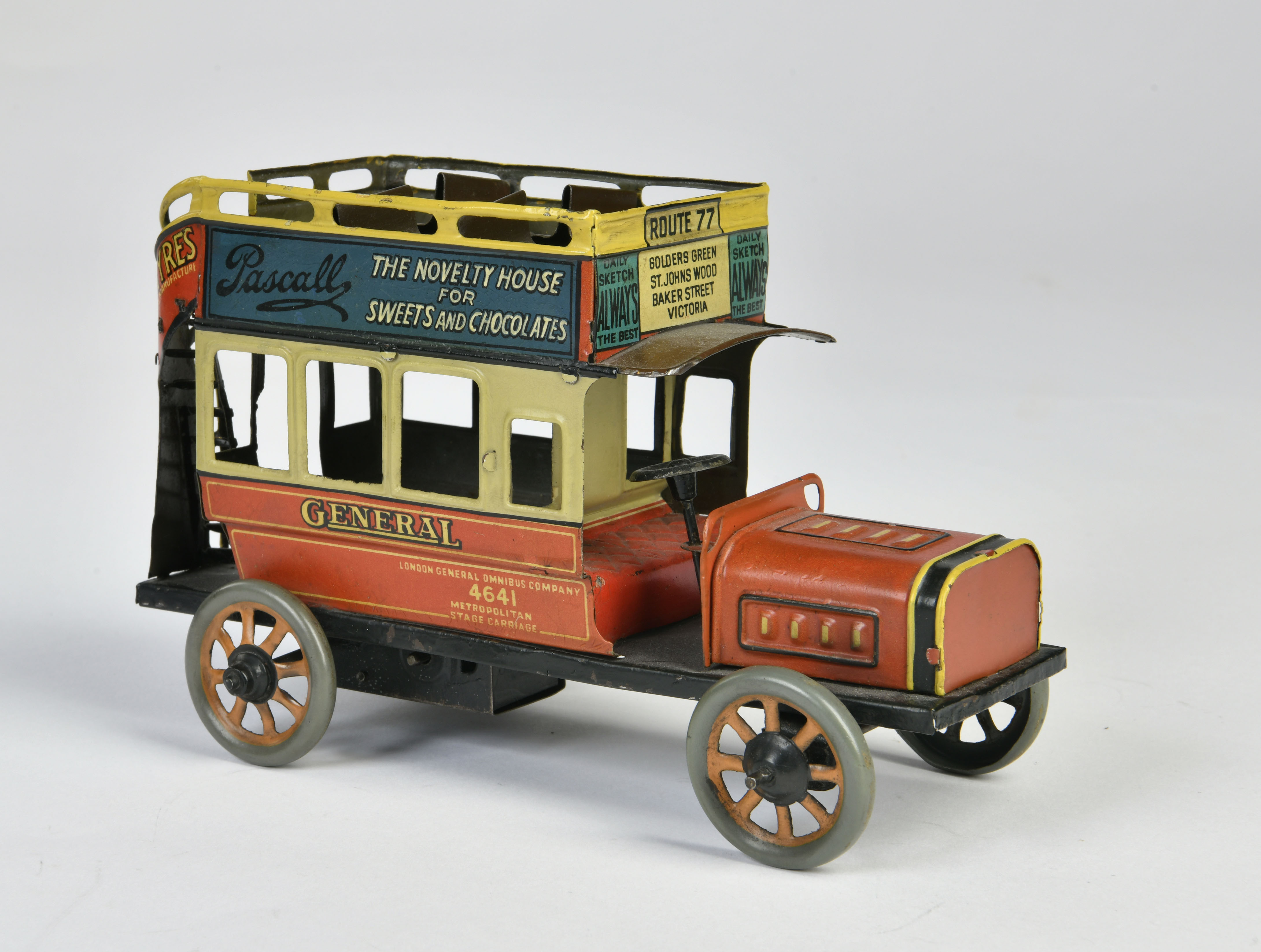 Bing, bus with advertising, Germany pw, 19 cm, tin, cw ok, nice original condition