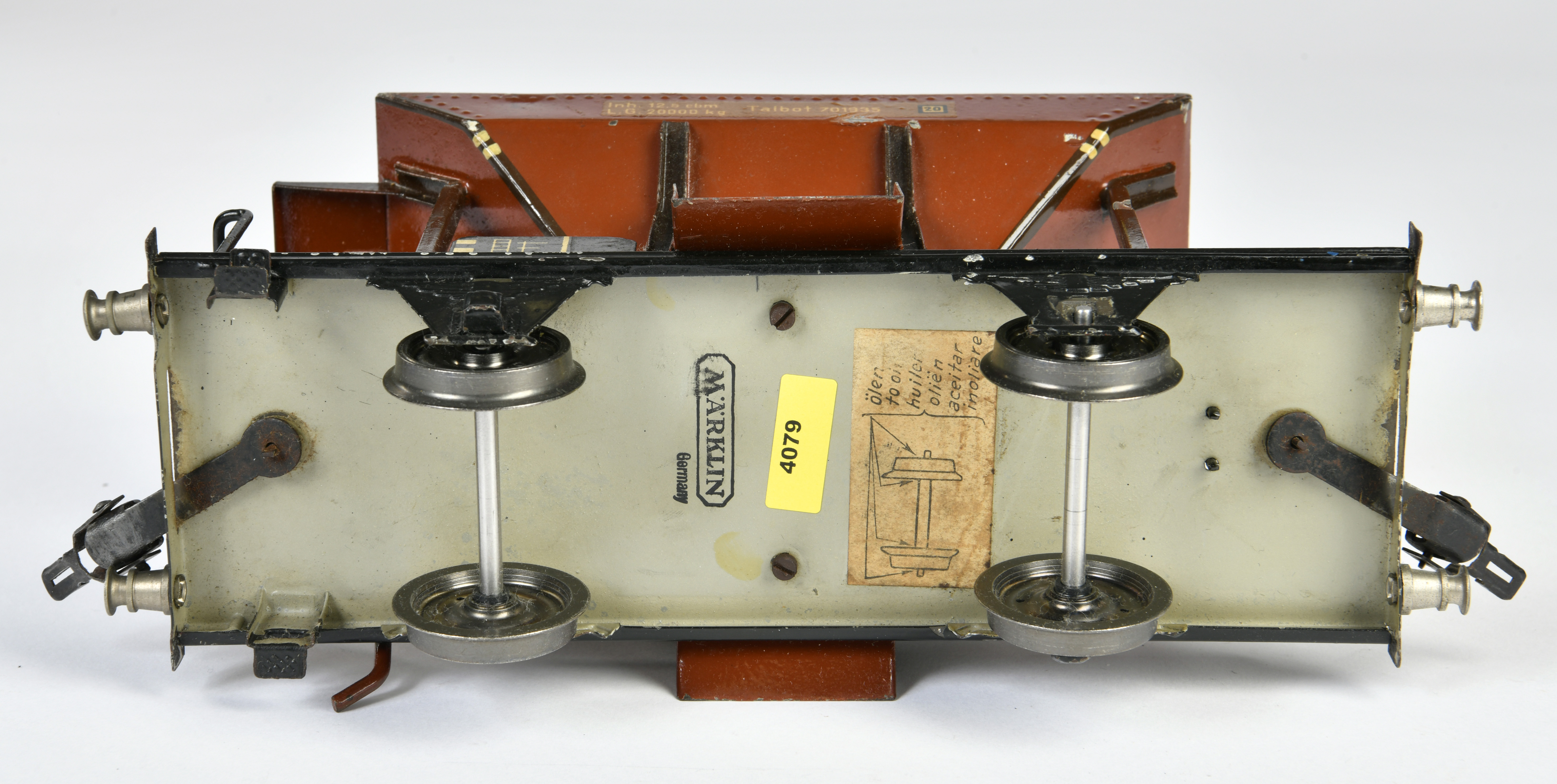 Märklin, Talbot gravel wagon 17671, Germany pw, gauge 1, tin, paint d., C 2- - Image 3 of 3