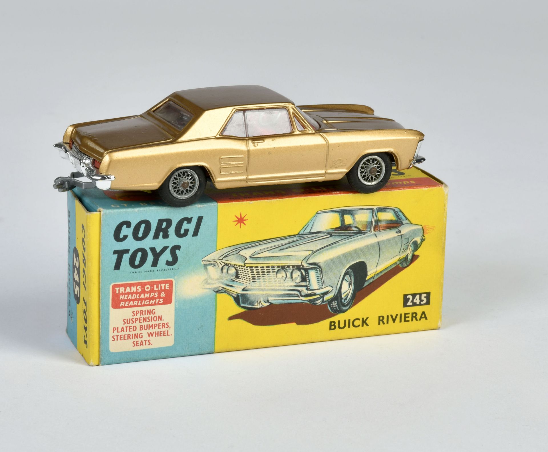 Corgi Toys, 245 Buick Riviera, bronze, England, 1:43, diecast, box C 1, C 1 - Image 2 of 2