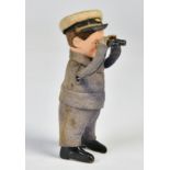 Schuco, captain with binoculars, Germany, cw ok, 13,5 cm, clothes dusty, C 2-