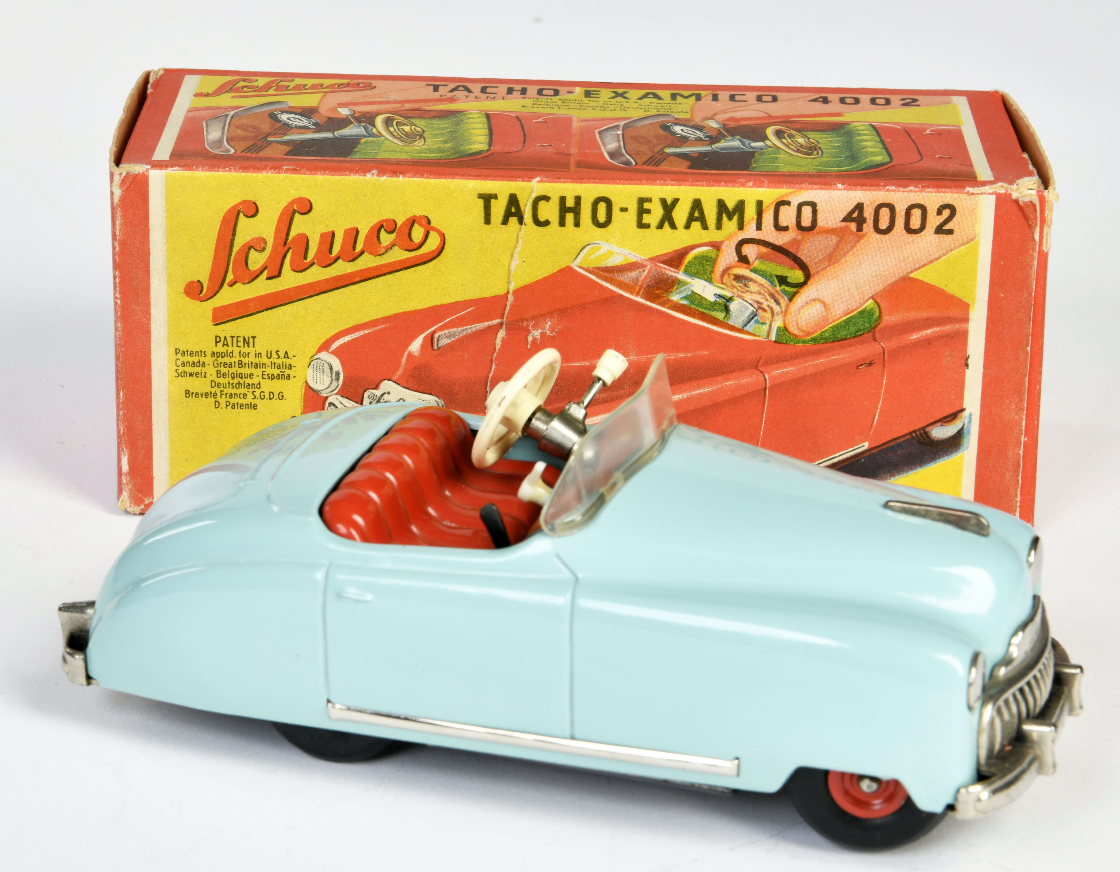 Schuco, Tacho Examico 4002, US Z. Germany, 16 cm, tin, cw ok, box C 1-, C 1 - Image 2 of 3