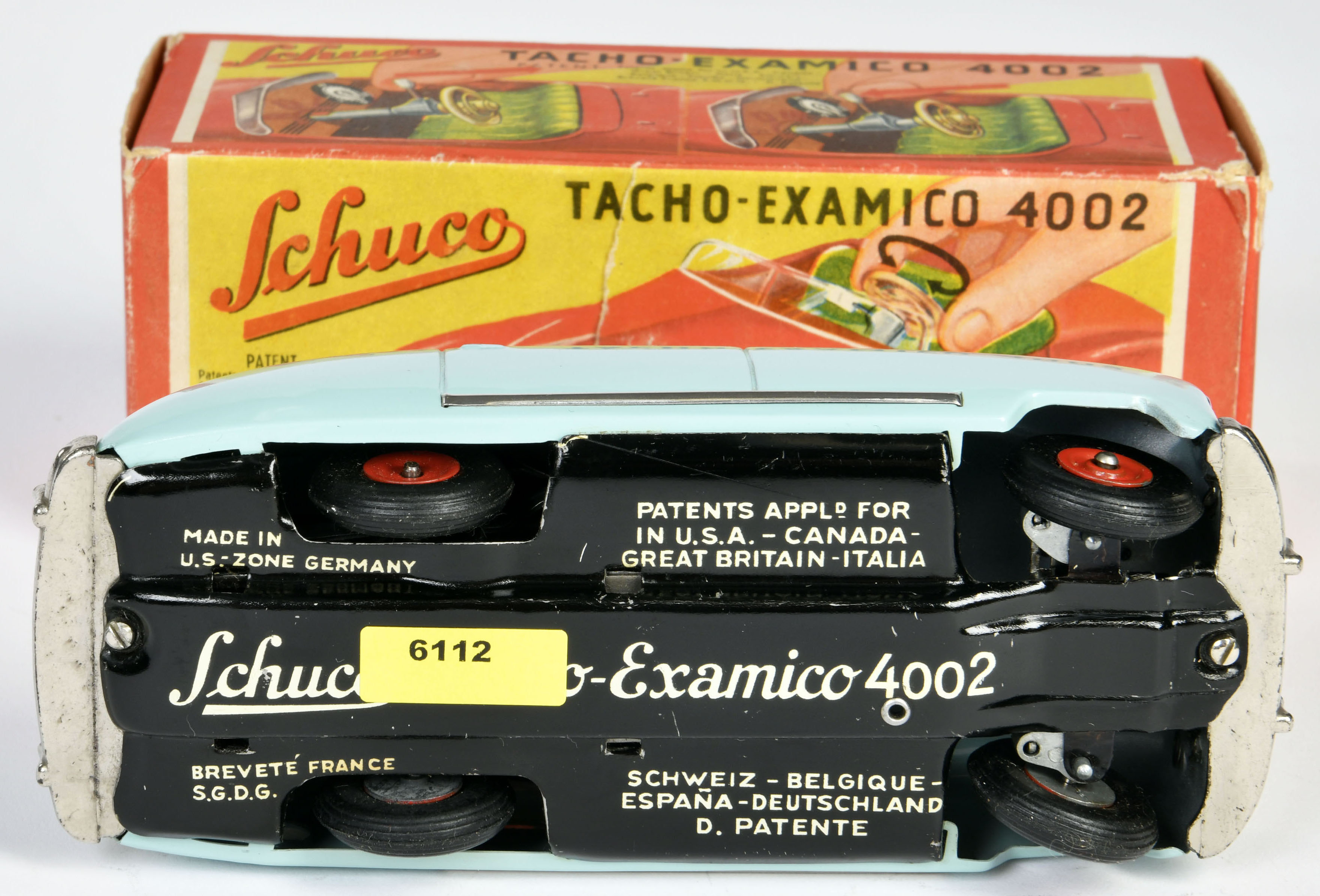 Schuco, Tacho Examico 4002, US Z. Germany, 16 cm, tin, cw ok, box C 1-, C 1 - Image 3 of 3
