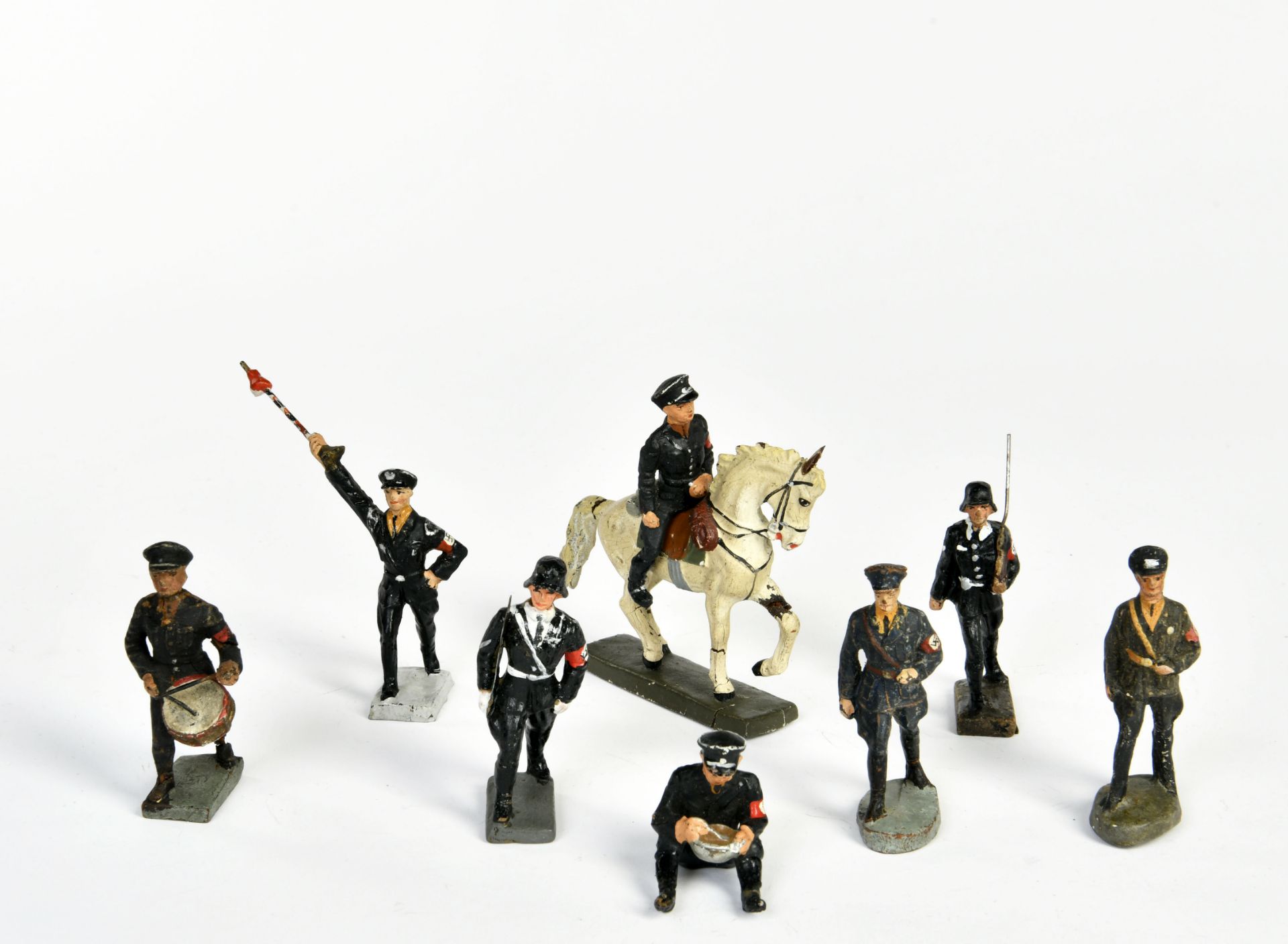 Elastolin, bundle SS men, Germany pw, 7,5 cm, composite, part. unmarked, part. refinished, paint d.,