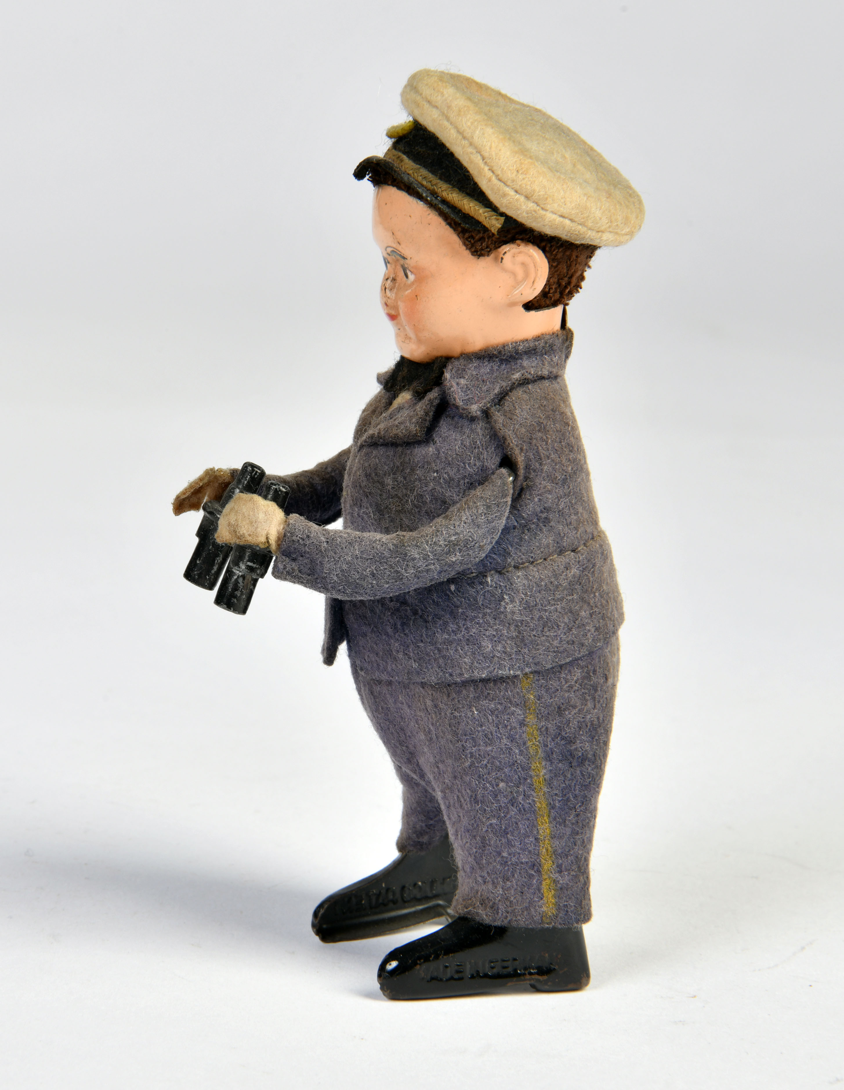 Schuco, captain with binoculars, Germany, cw ok, 13,5 cm, clothes dusty, C 2- - Image 2 of 2