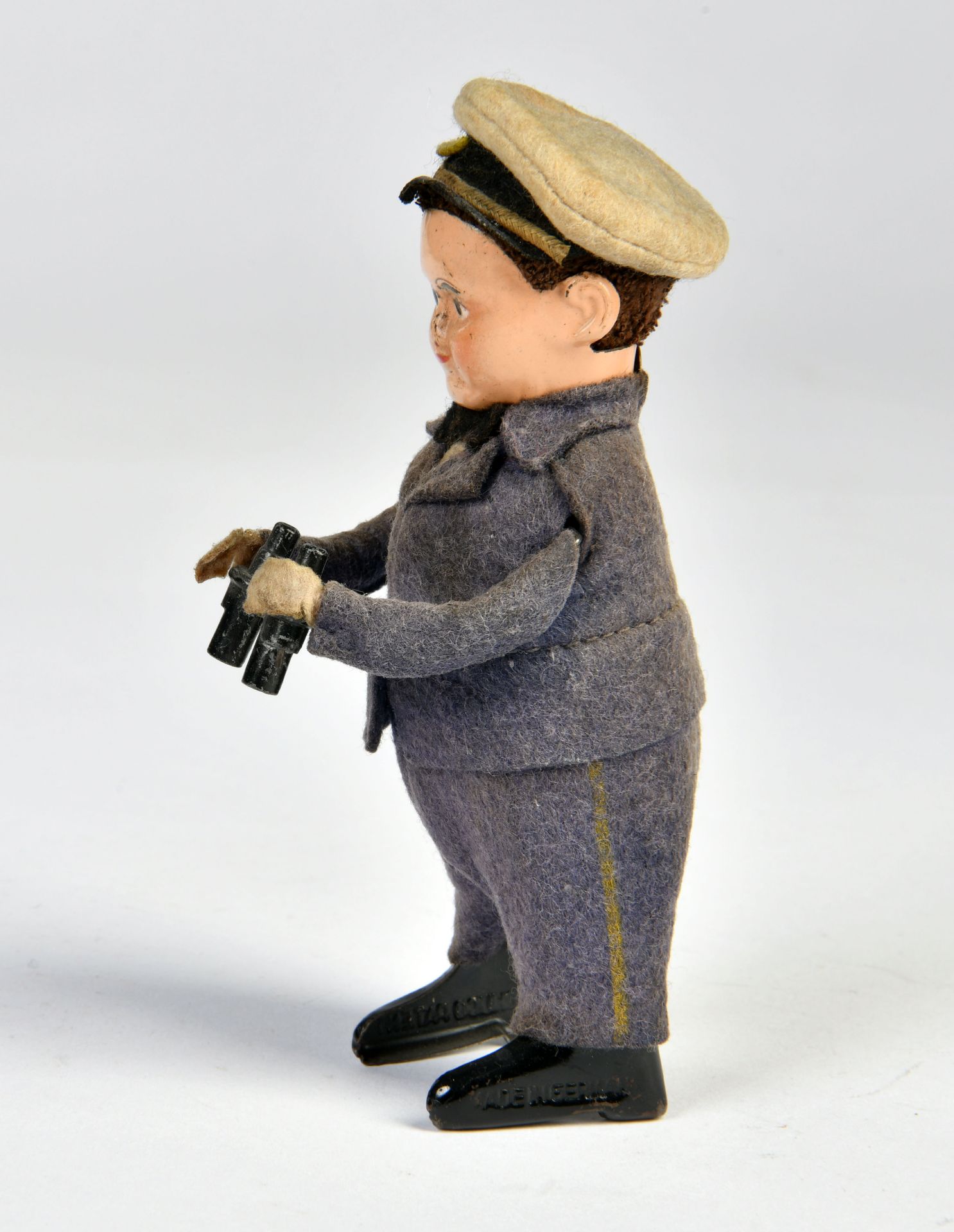 Schuco, captain with binoculars, Germany, cw ok, 13,5 cm, clothes dusty, C 2- - Image 2 of 2