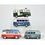 4 VW busses, Japan, tin, part. defects, for tinkerers