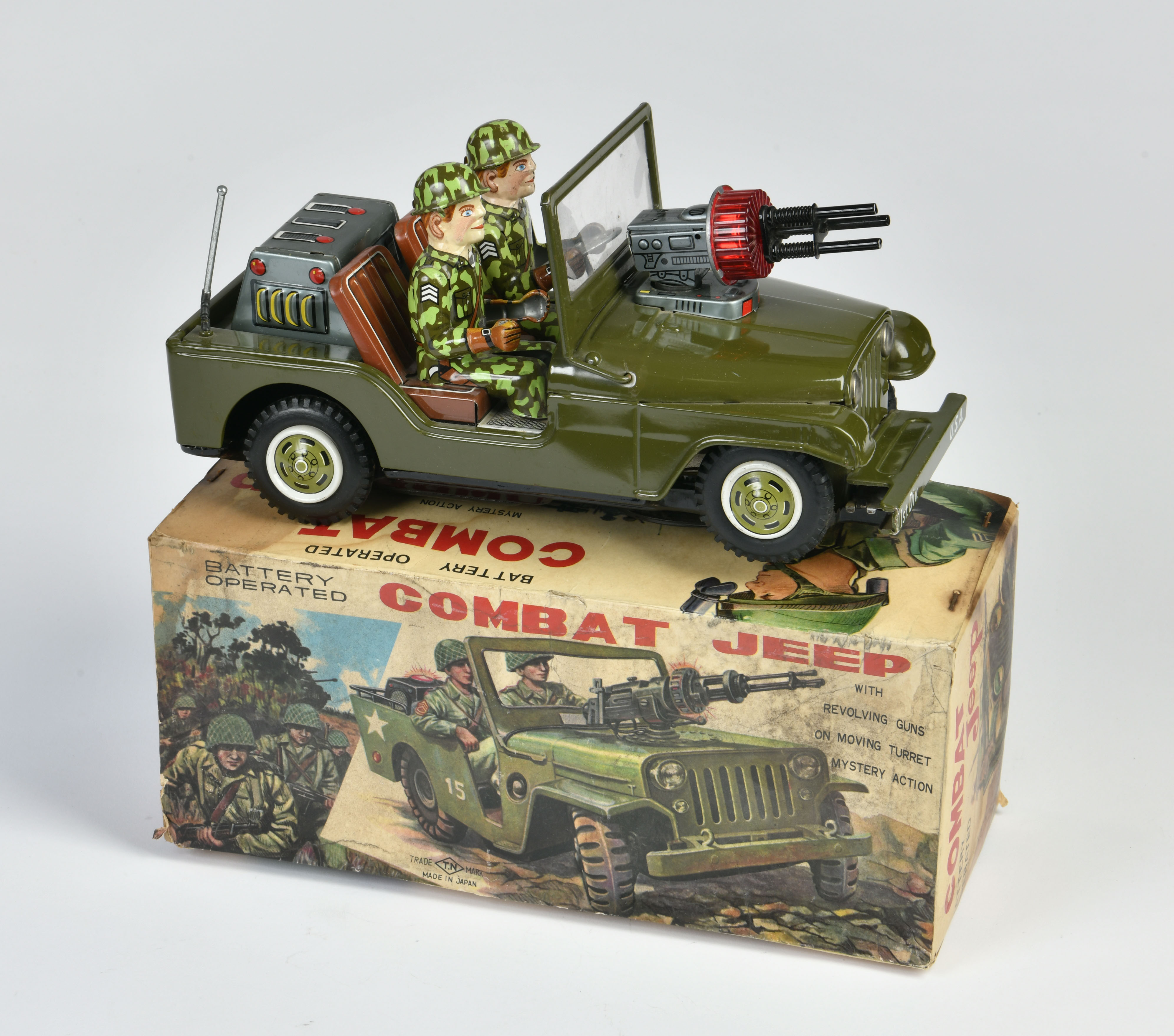 TN Nomura, Combat Jeep, Japan, 27 cm, tin, function ok, min. paint d., box C 3, C 2