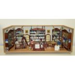 Glassware shop, handmade, with over 200 accessories, 115x42x41 cm, wood, museum production, unique