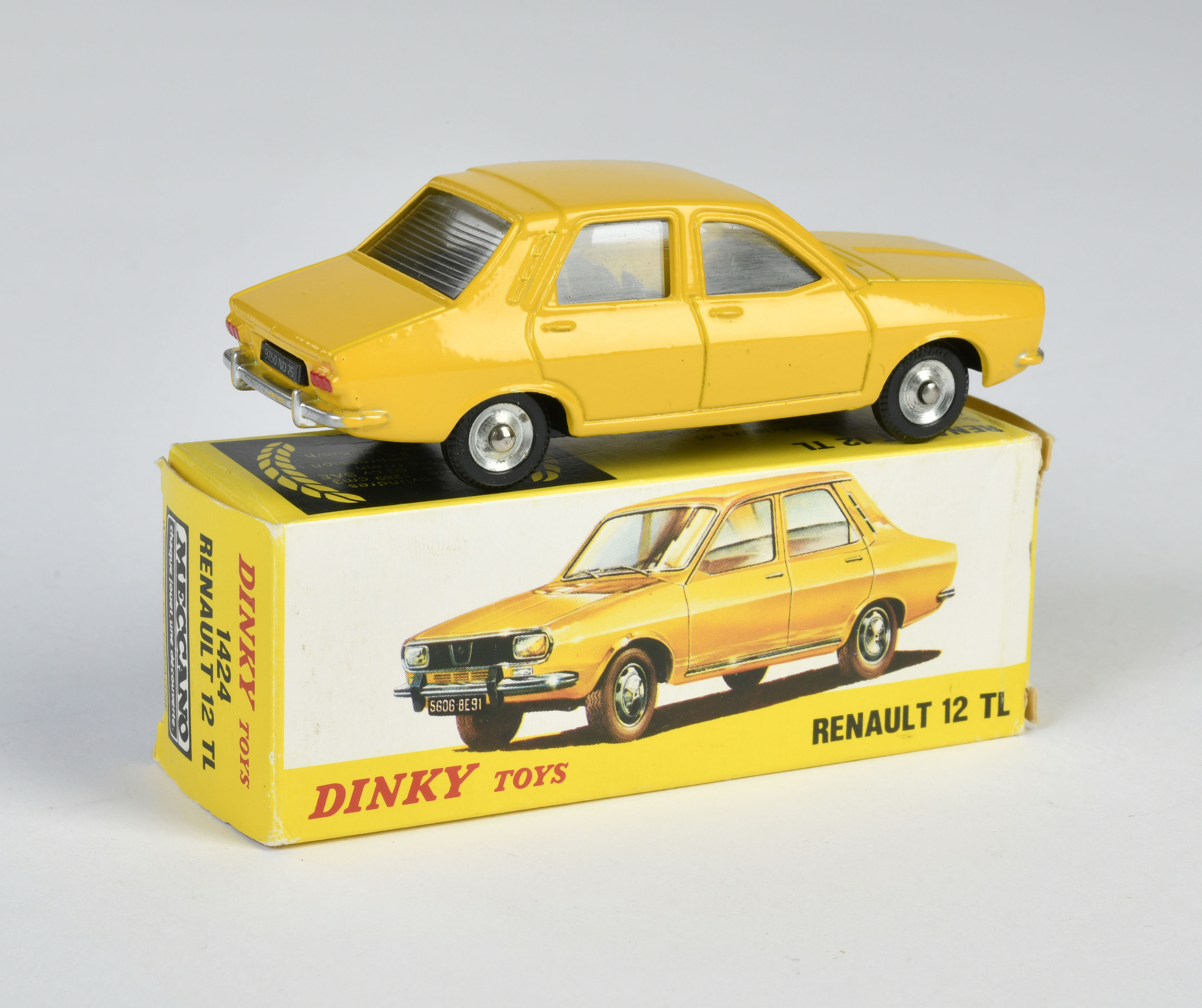 Dinky Toys, 1424 Renault 12, yellow, box C 2, C 1 - Image 2 of 2