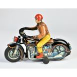 Modern Toys, motorbike Atom, Japan, 30 cm, tin, bat. drive ok, light ok, paint d., bottom plate with