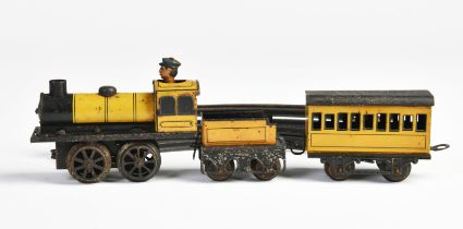 Bub, Eisenbahn Set mit Lok und Wagen